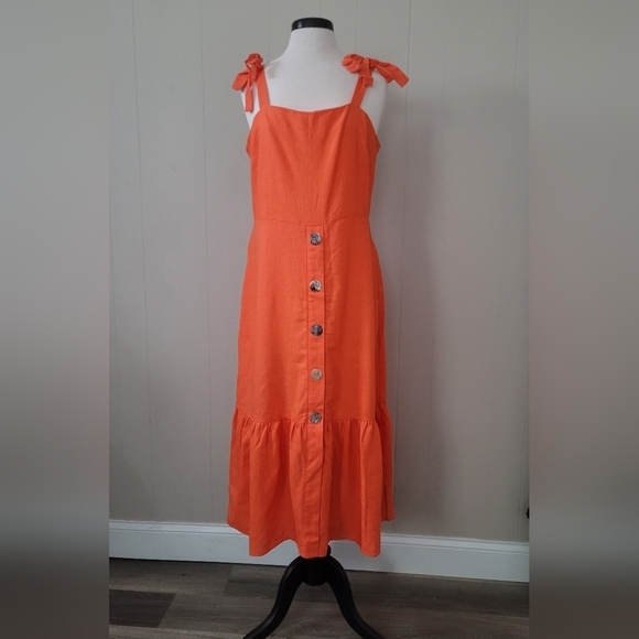 EMMA & MICHELE CUTE ORANGE DRESS SIZE L - Picture 1 of 3